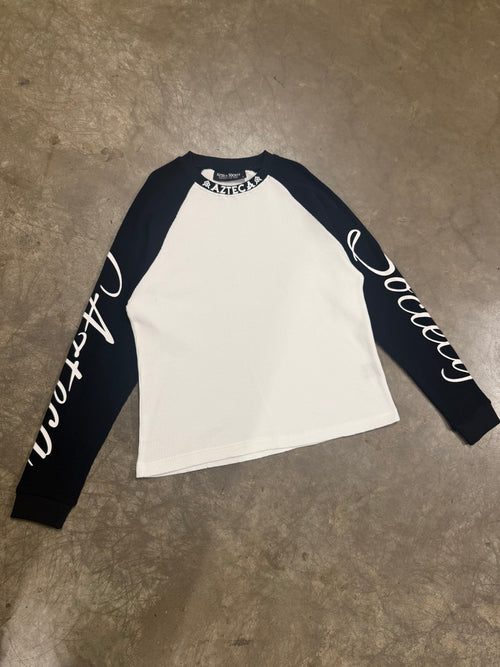 Azteca Script Waffle Longsleeve - Black/White