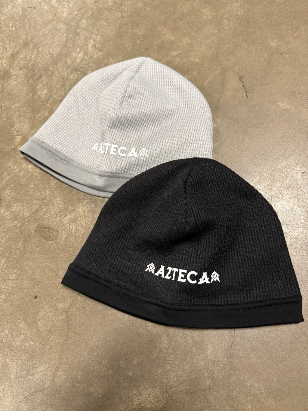 Azteca Waffle Skull Cap - Black/White