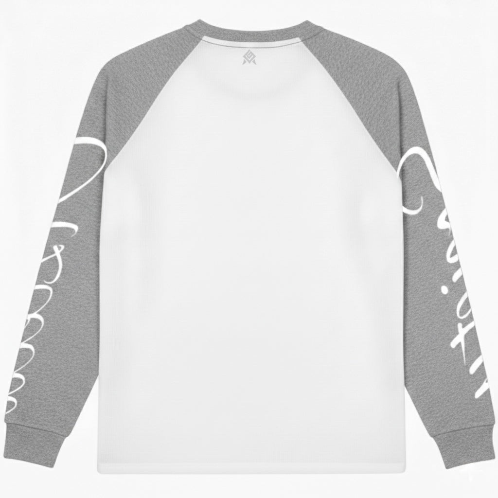 Azteca Script Waffle Longsleeve - Grey/White