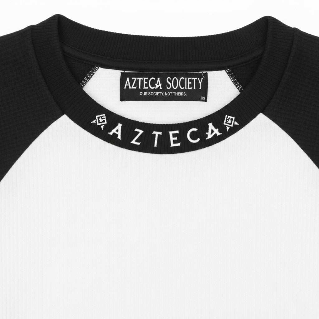 Azteca Script Waffle Longsleeve - Black/White