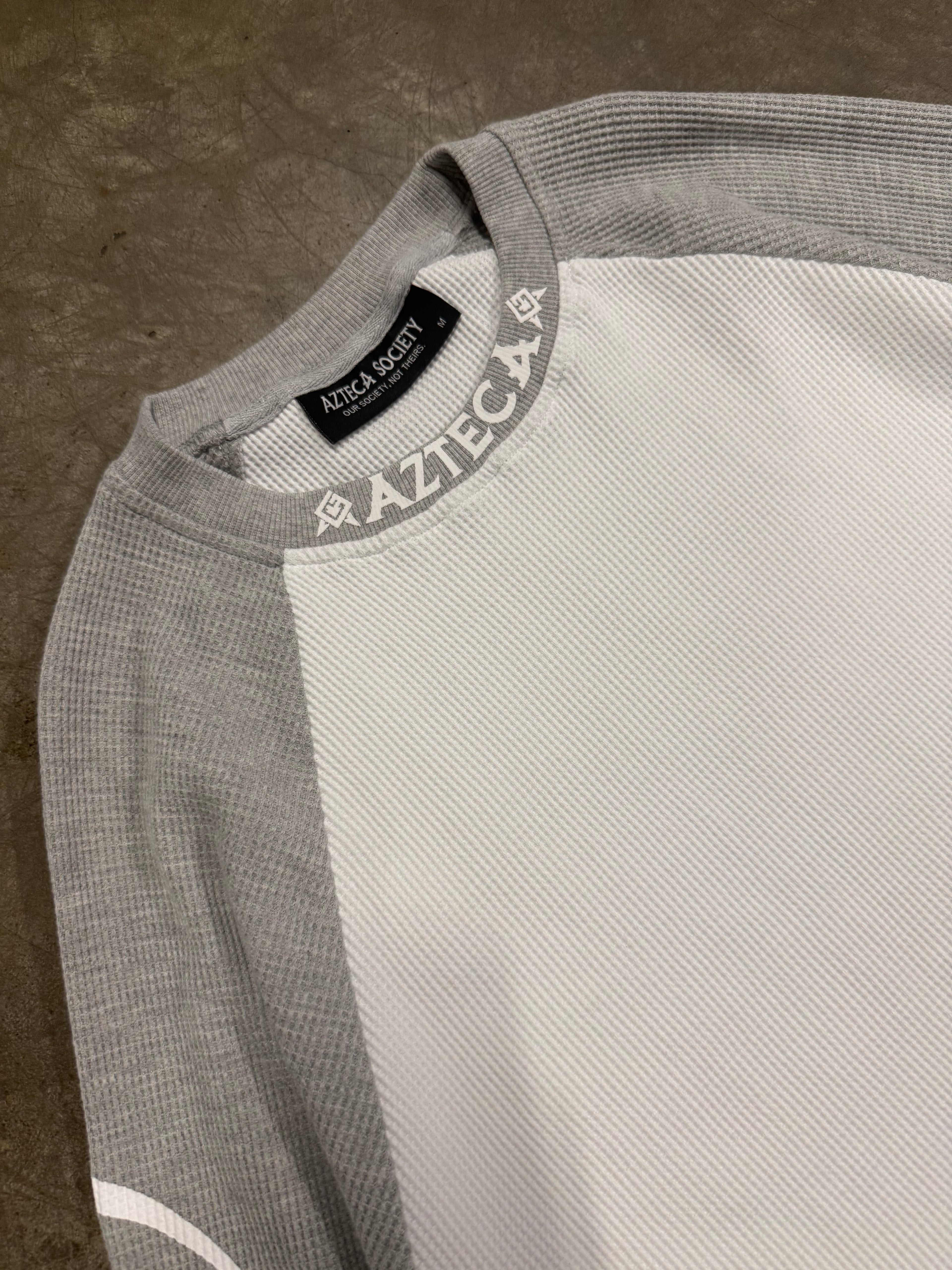 Azteca Script Waffle Longsleeve - Grey/White