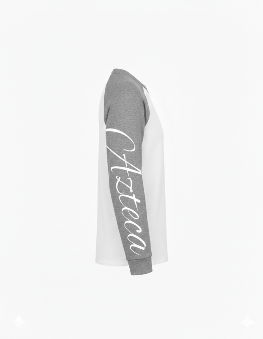 Azteca Script Waffle Longsleeve - Grey/White