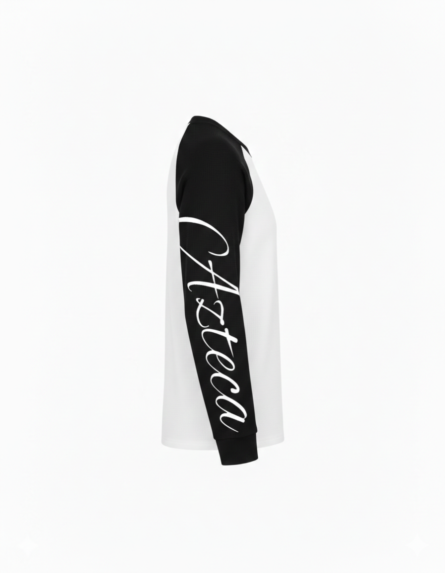 Azteca Script Waffle Longsleeve - Black/White