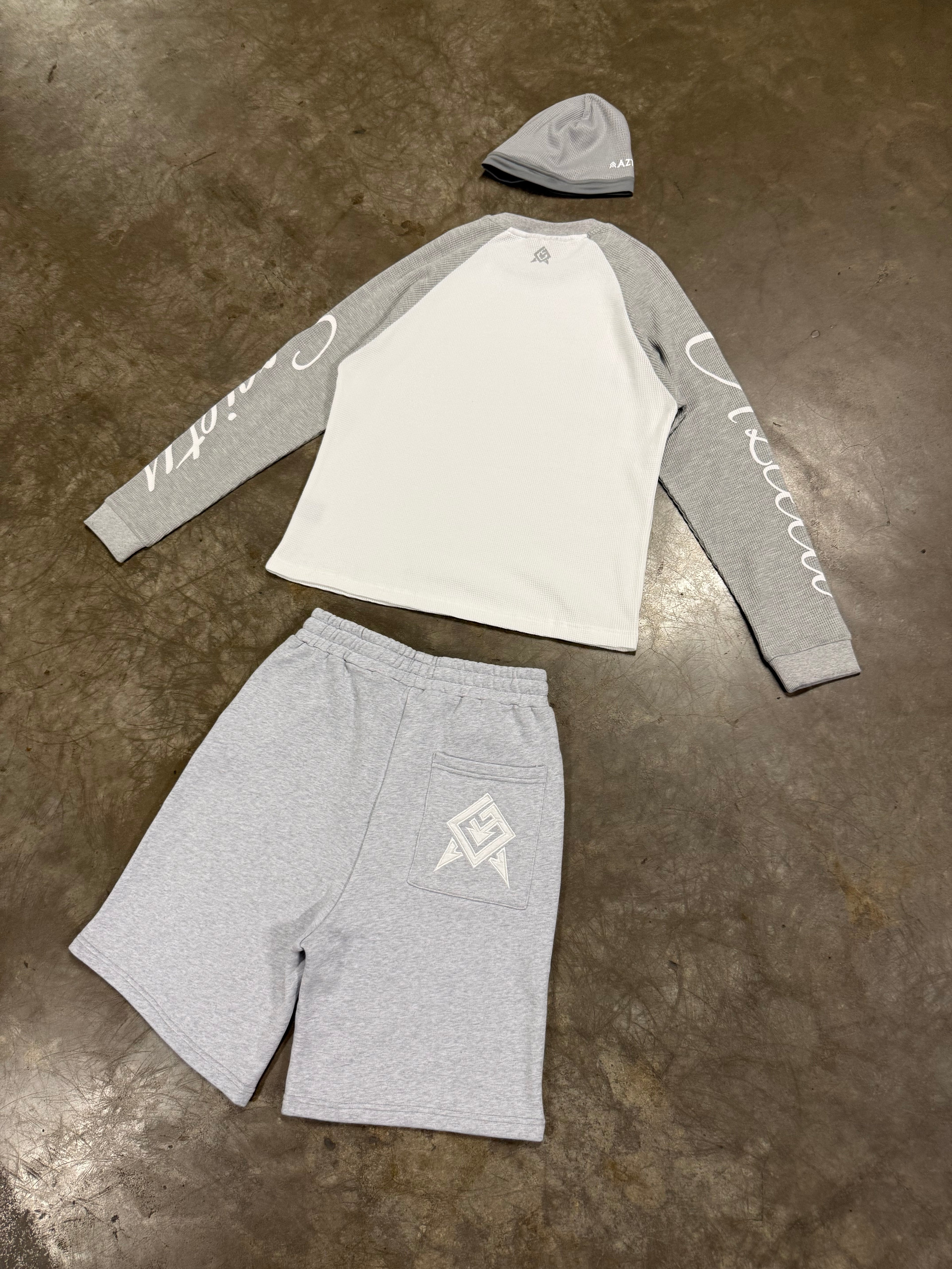 Azteca Stash Shorts - Grey/White